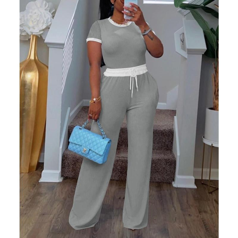 Womens Two Piece Outfits Casual Sweatsuits Set Short Sleeve Matching Sets Tracksuit